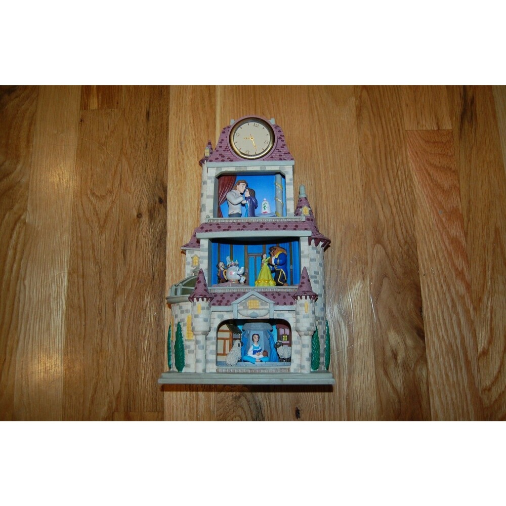 EXTREMELY RARE Disney Beauty and the Beast Story Clock